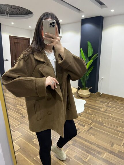 Kahve Kısa Kaşe Kaban